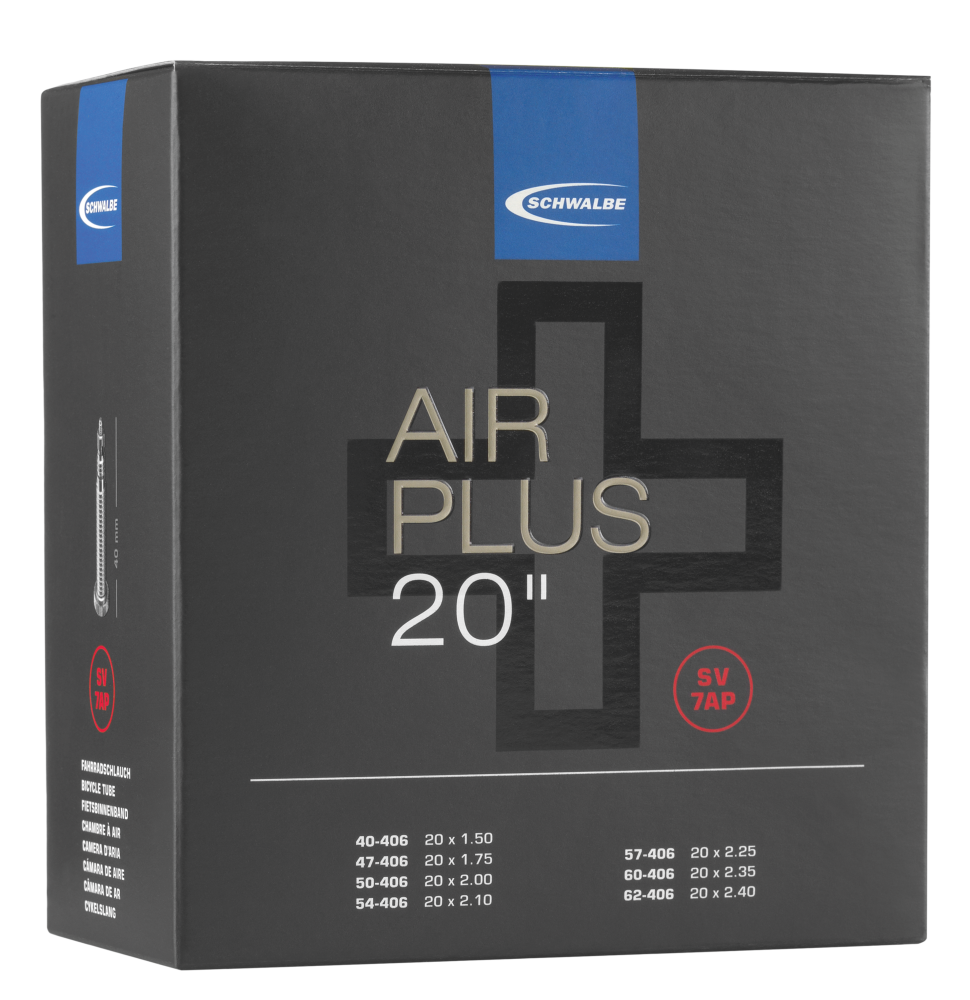 Schwalbe Air Plus Inner Tube 40mm Presta SV Valve 20x1.5/2.5"