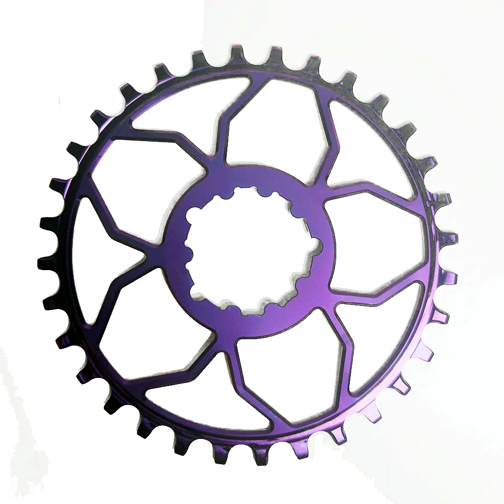 5Dev 3-Bolt Direct Mount T-Type Aluminium Chainring Purple 30T
