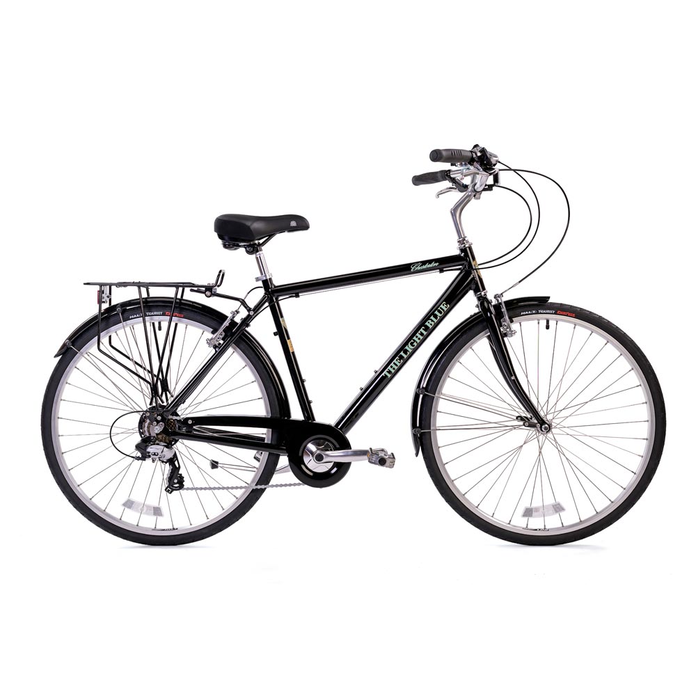 Light Blue Urban Chesterton 7 Speed City Bike Black