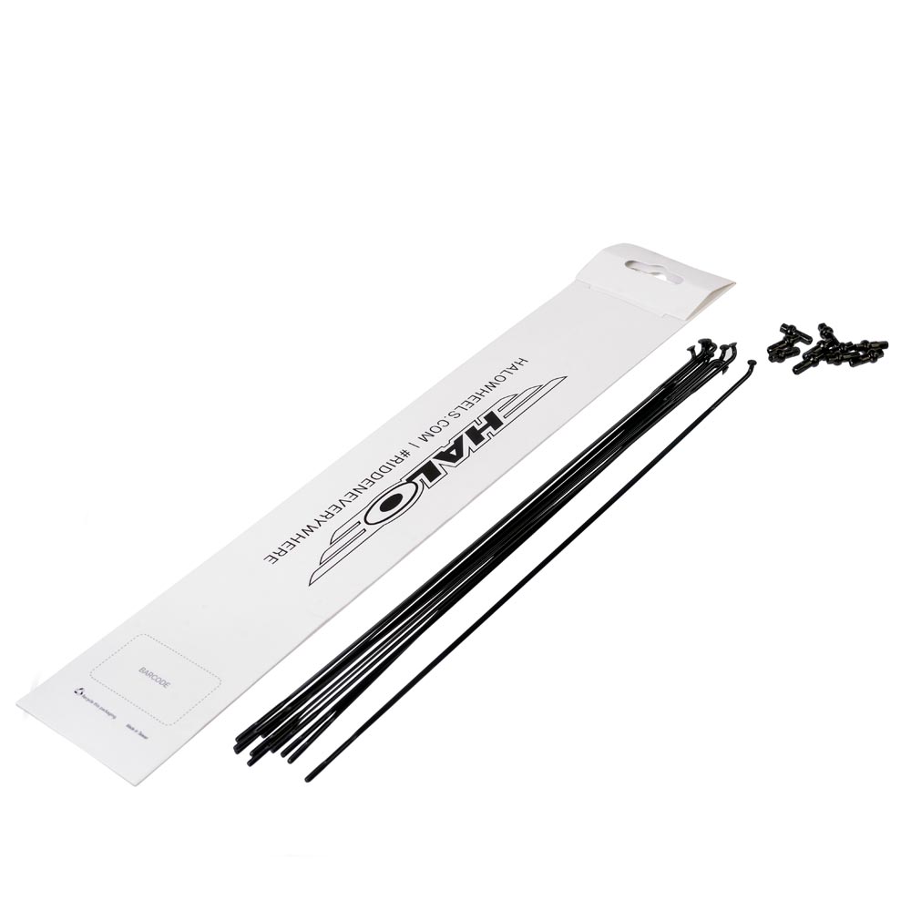 Halo Aero Racing Spokes 10 Pack Black 224mm