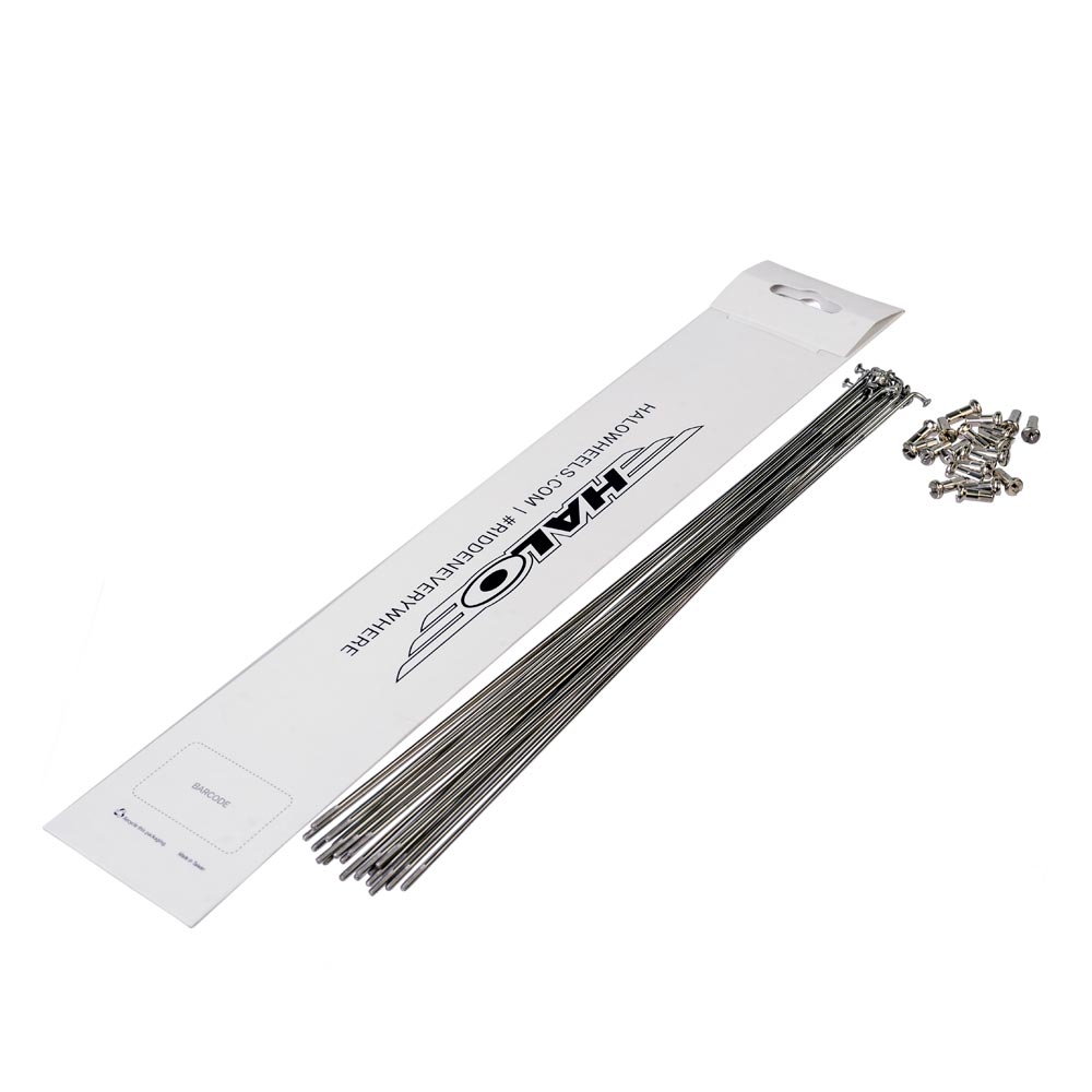 Halo Stainless Double Butted Spokes 20 Pack Silver 285mm