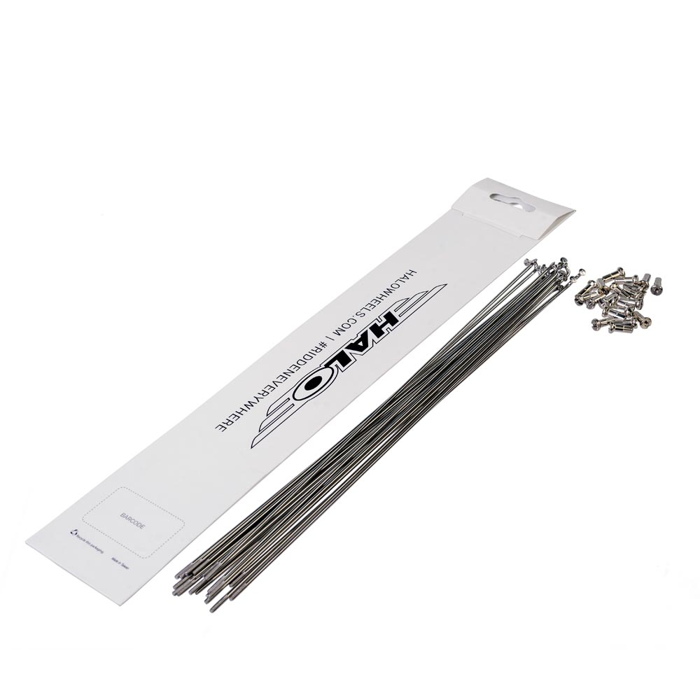 Halo Plain Gauge Stainless Steel 14g Spokes x20 Silver 224-288mm