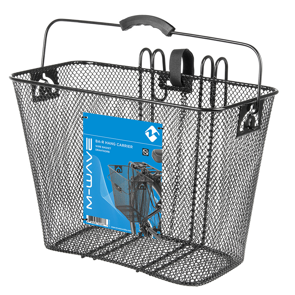 M-Wave Rear Hook-on Wire Basket Pannier Black Mium