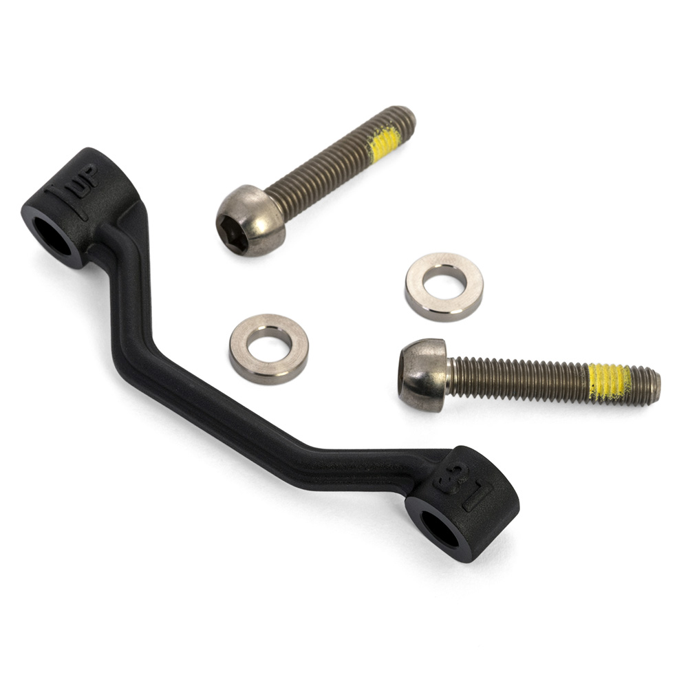 Hayes 180mm Post Mount Disc Brake Adaptor Ti Hardware Black