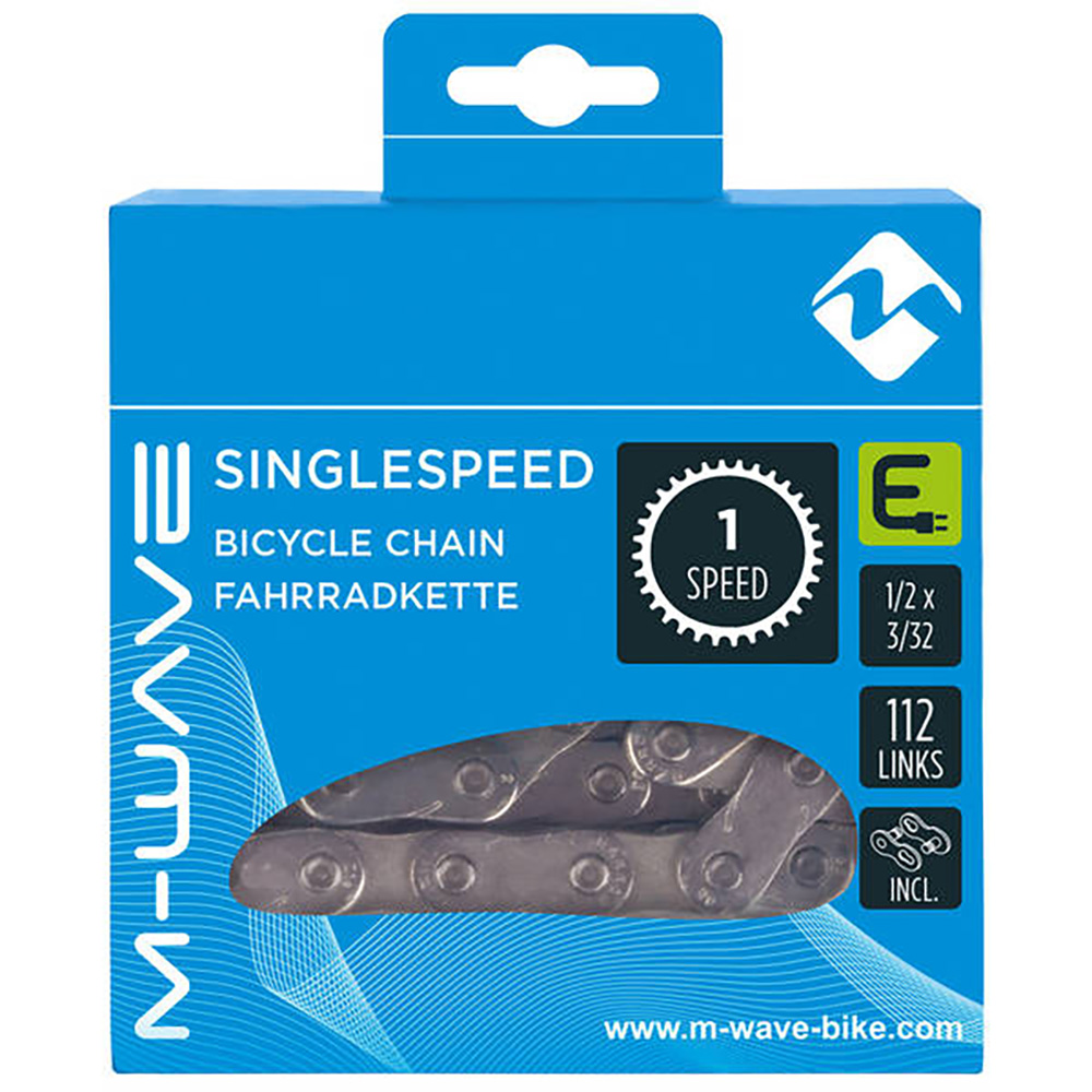 M-Wave Silver 1spd E-bike chain Single Speed 3/32?ö?ç?ÿ 112L