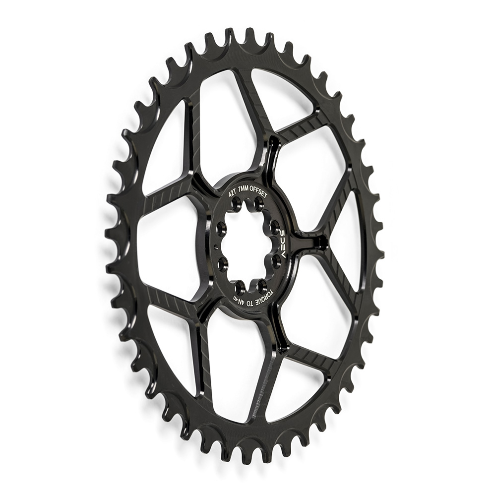 5Dev 8-Bolt Direct Mount Chainring Black 42T