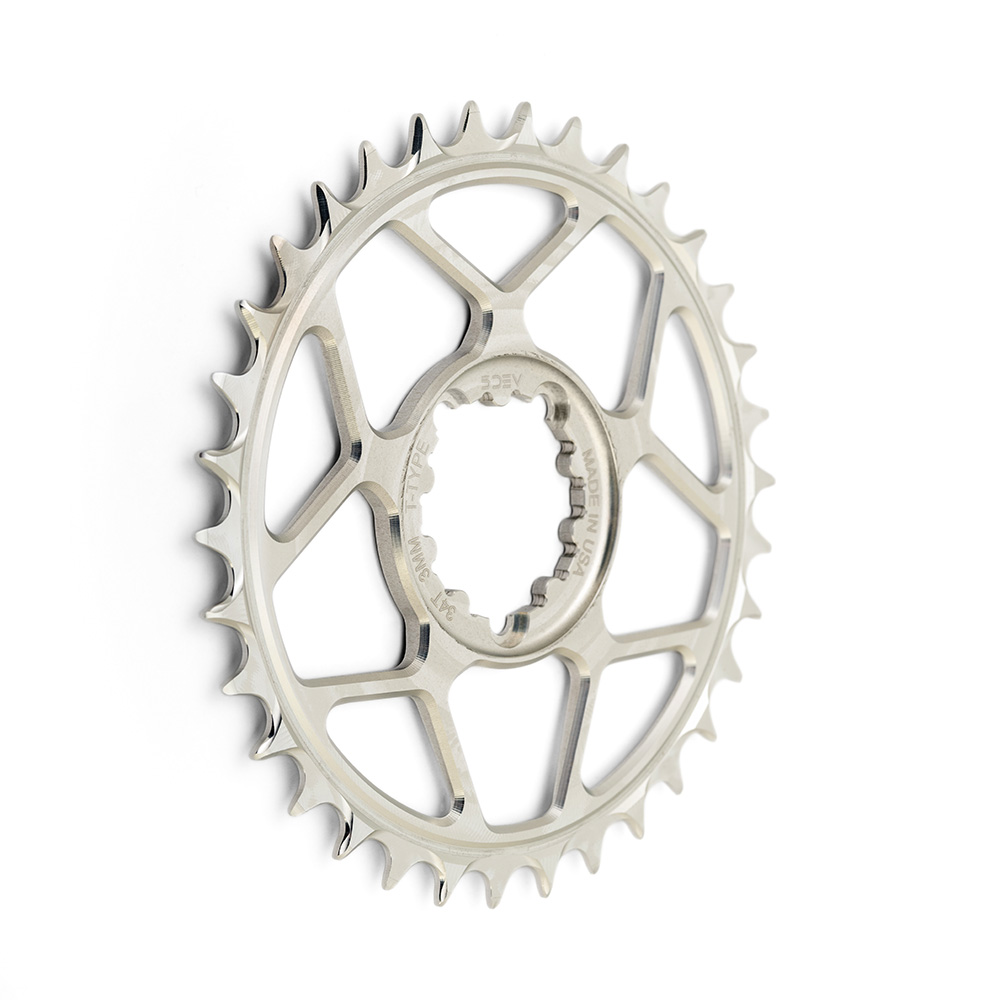 5Dev 3-Bolt Direct Mount T-Type Aluminium Chainring Raw Silver 34T