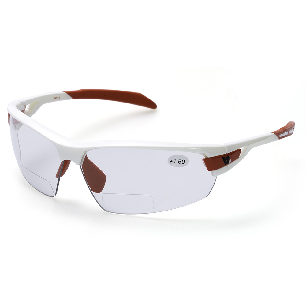 BZ Optics White/Red 1.5 PHO Bi-focal Photochromic Glasses