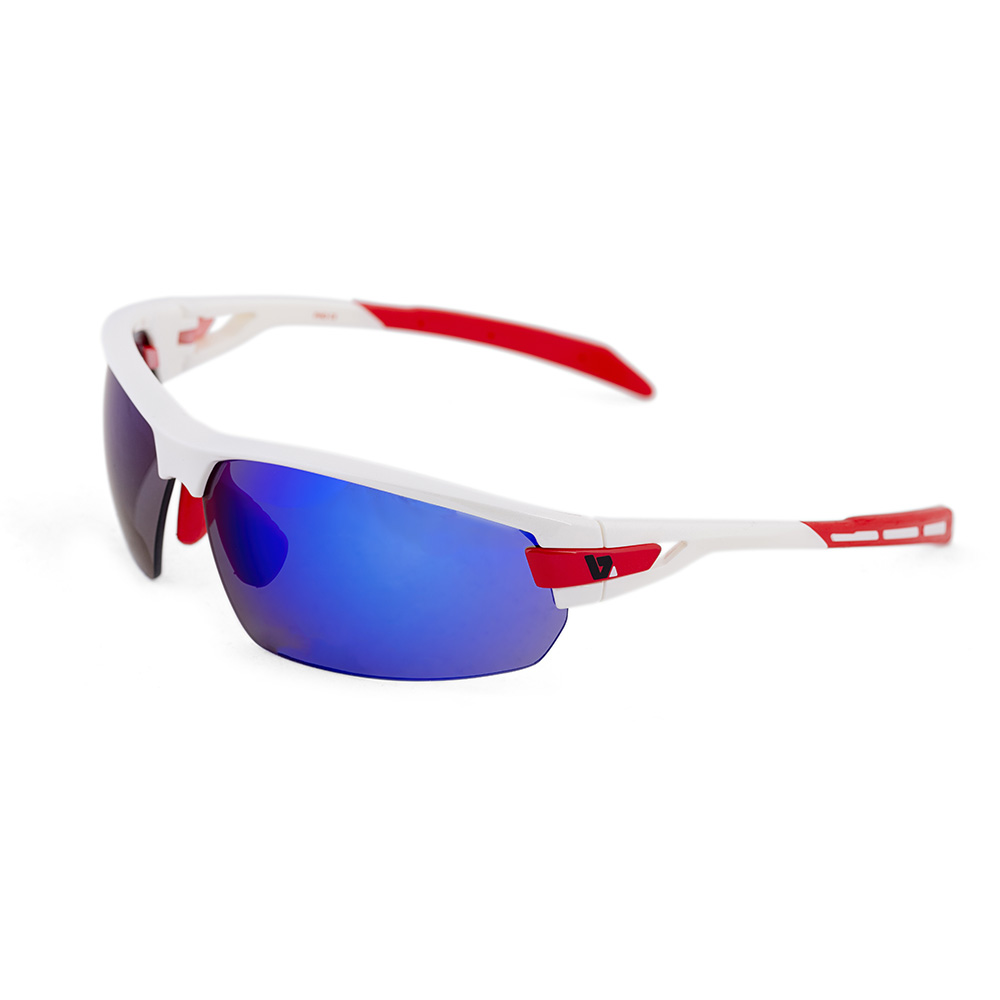 BZ Optics White/Red One Size PHO Mirrored Glasses Blue lens