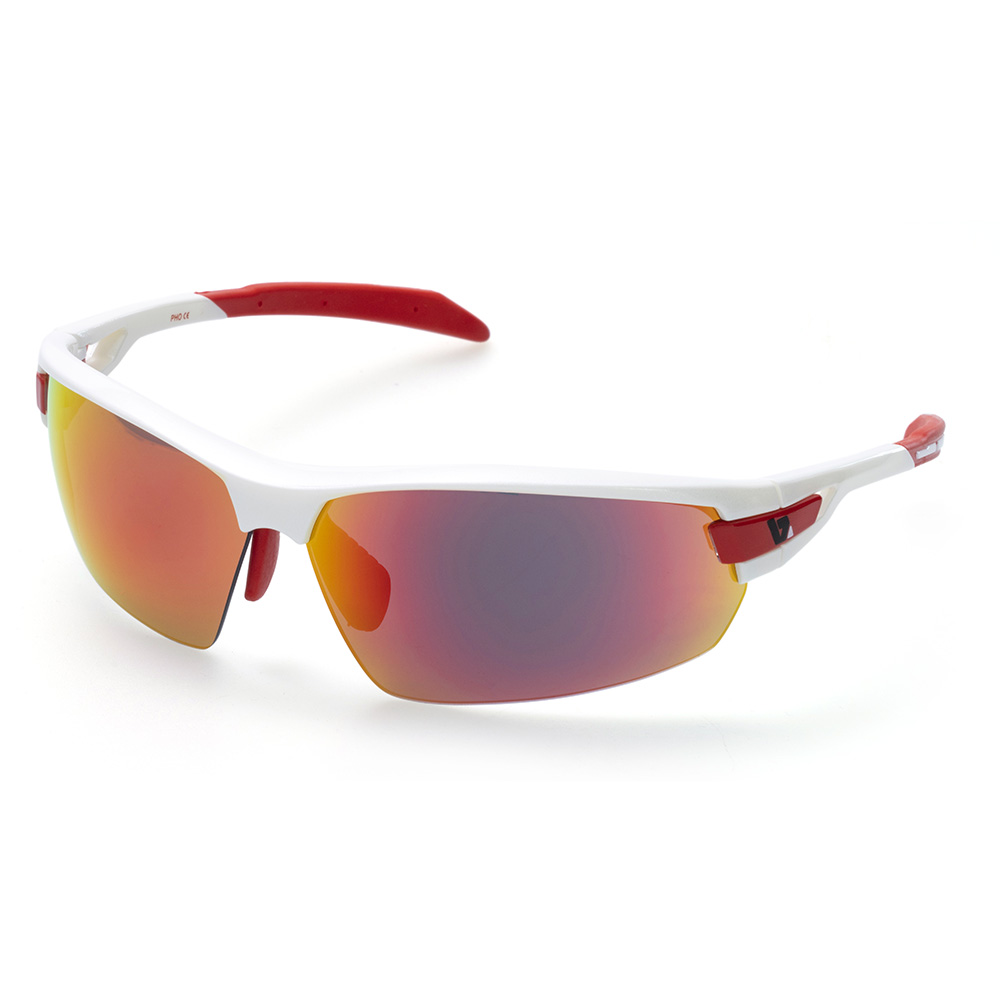 BZ Optics White/Red One Size PHO Mirrored Glasses Fire lens