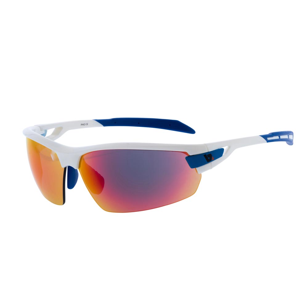 BZ Optics PHO Sunglasses Fire Mirror Lenses White Frame