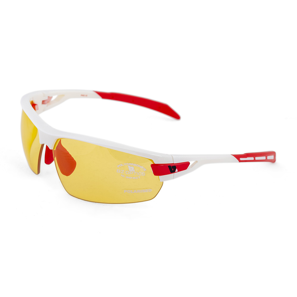 BZ Optics White/Red One Size PHO HD Yellow Polarised Glasses