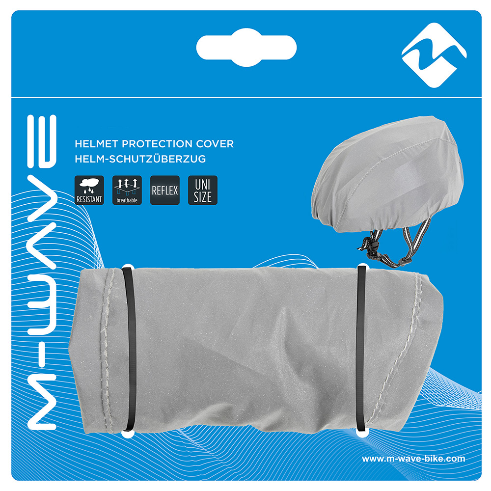 M-Wave Reflective Adult Helmet Cover Silver Adult