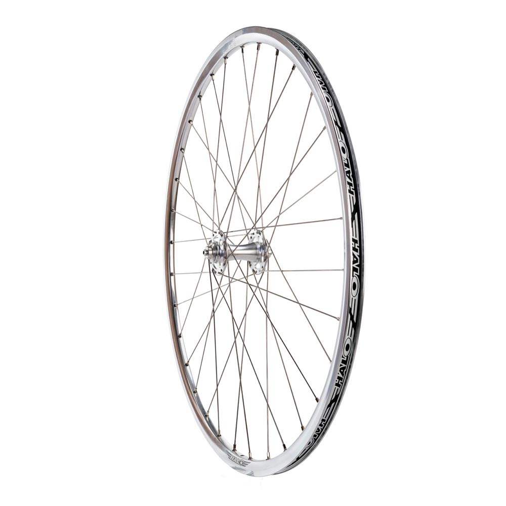 Halo Retro 6D Road Front Wheel White Line Road Rim Silver
