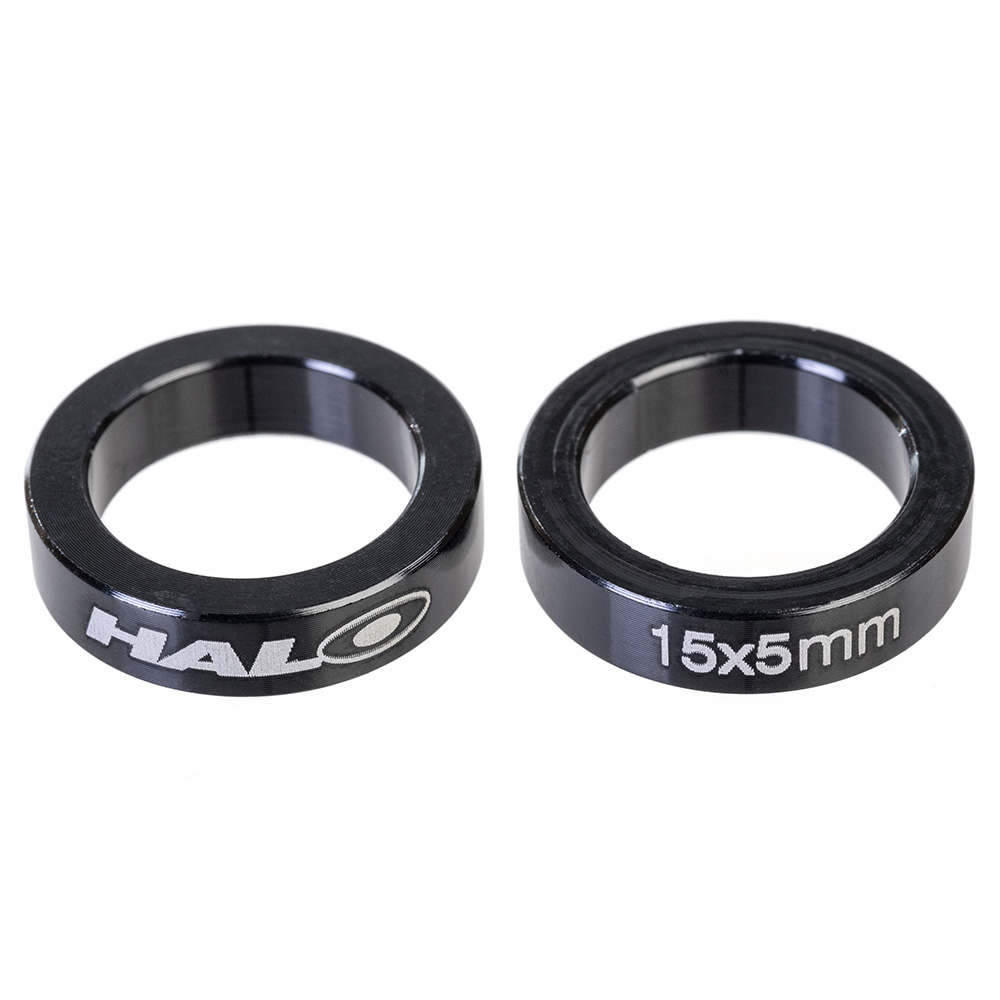 Halo 15 x 5mm Boost Front Axle Spacers Alloy Black