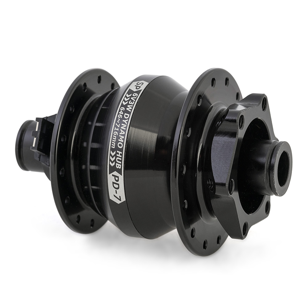 SP Dynamo PD-7 Power Dynamo Hub 28H 12 x 100mm Maxle type 6-Bolt Disc Black