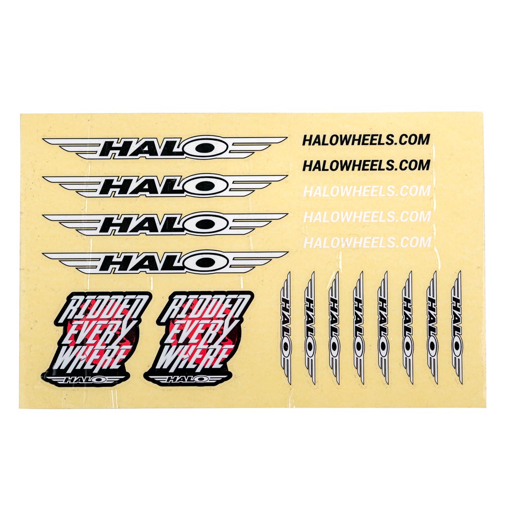 Halo Wheels 22 x 14cm Stickers White
