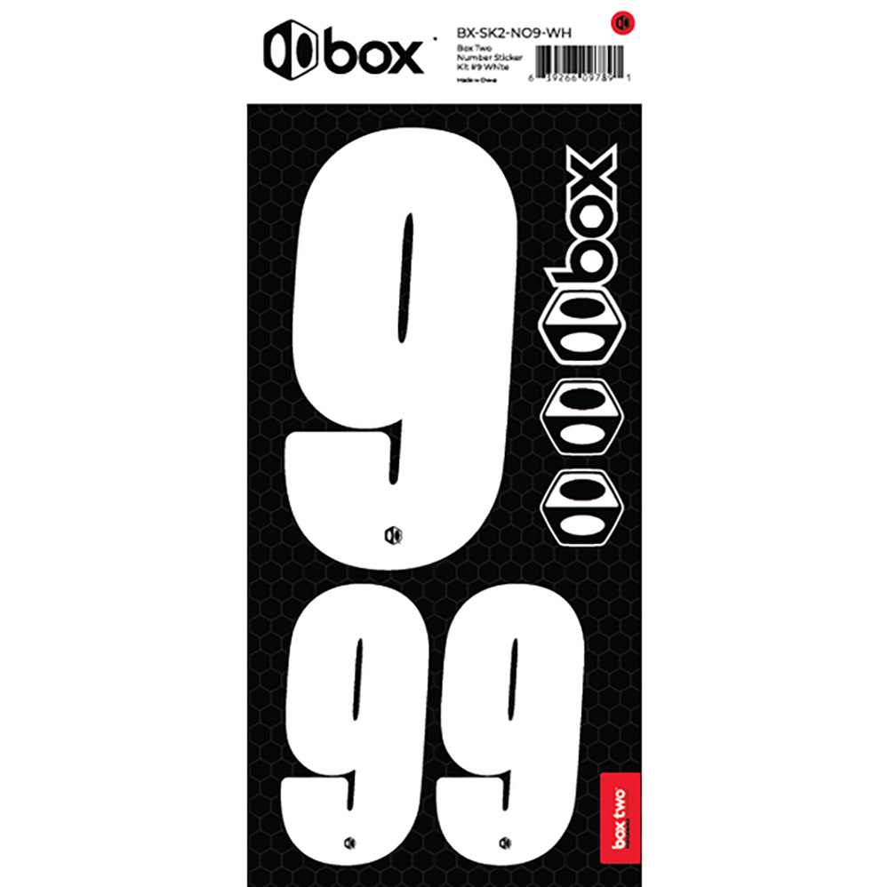 BOX BMX Box Two Number Sticker Kits Decals White