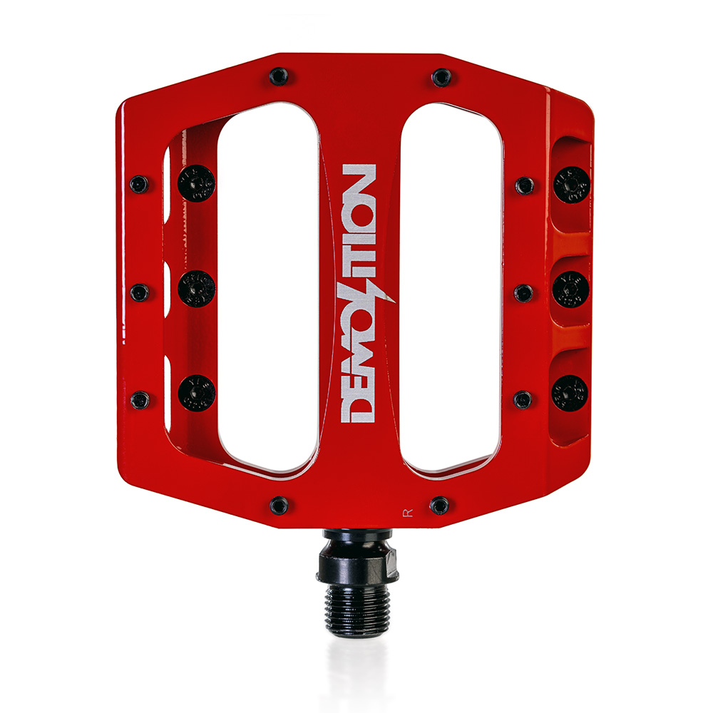 Demolition BMX Trooper CNC Alloy BMX Pedals 9/16" Axle Red