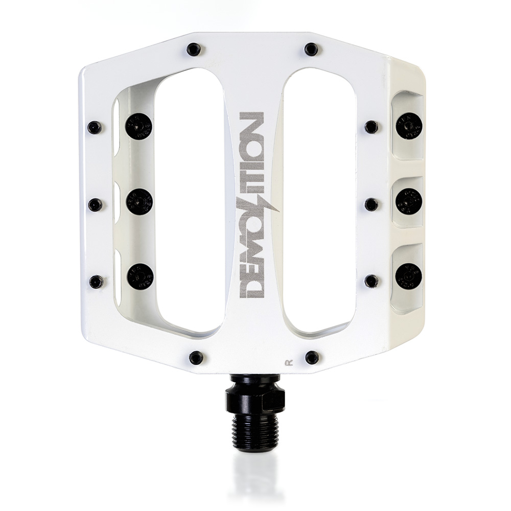 Demolition BMX Trooper CNC Alloy BMX Pedals 9/16" Axle White