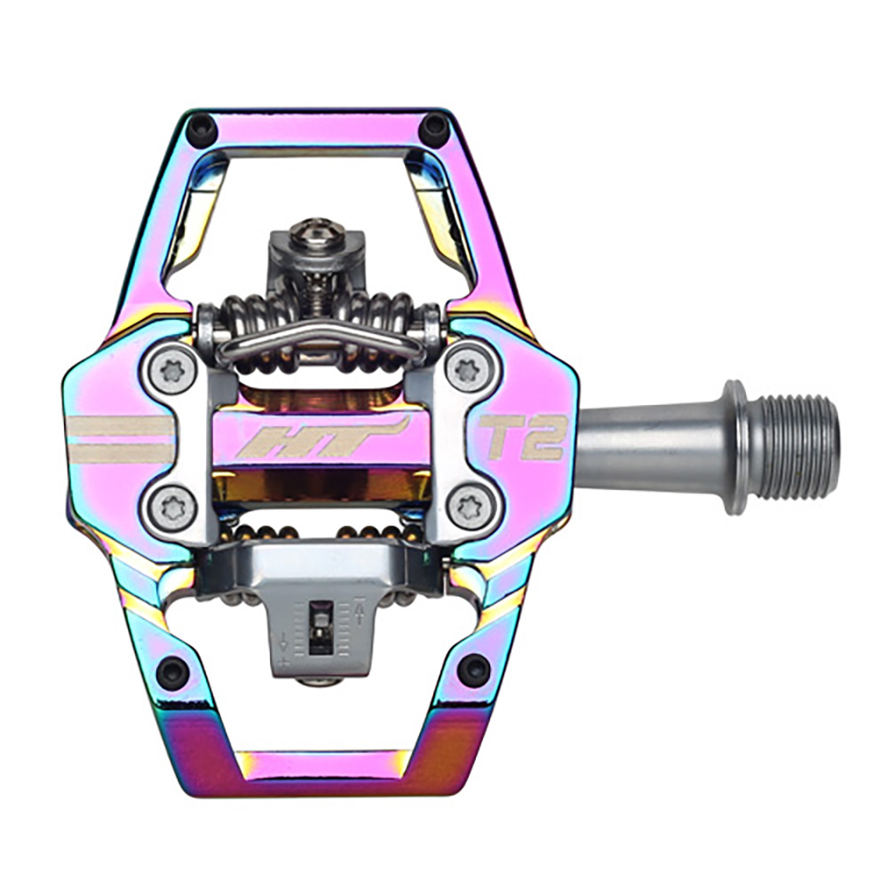 HT Components T2 Clipless Pedals Oil Slick 9/16" MTB Enduro Trail SPD Compatible