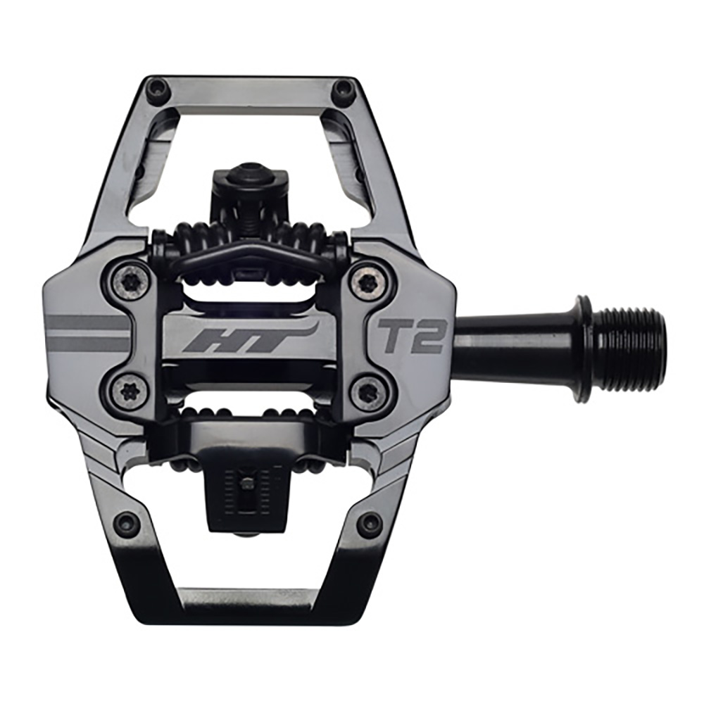 HT Components T2 Clipless Pedals Stealth Black 9/16" MTB Enduro Trail