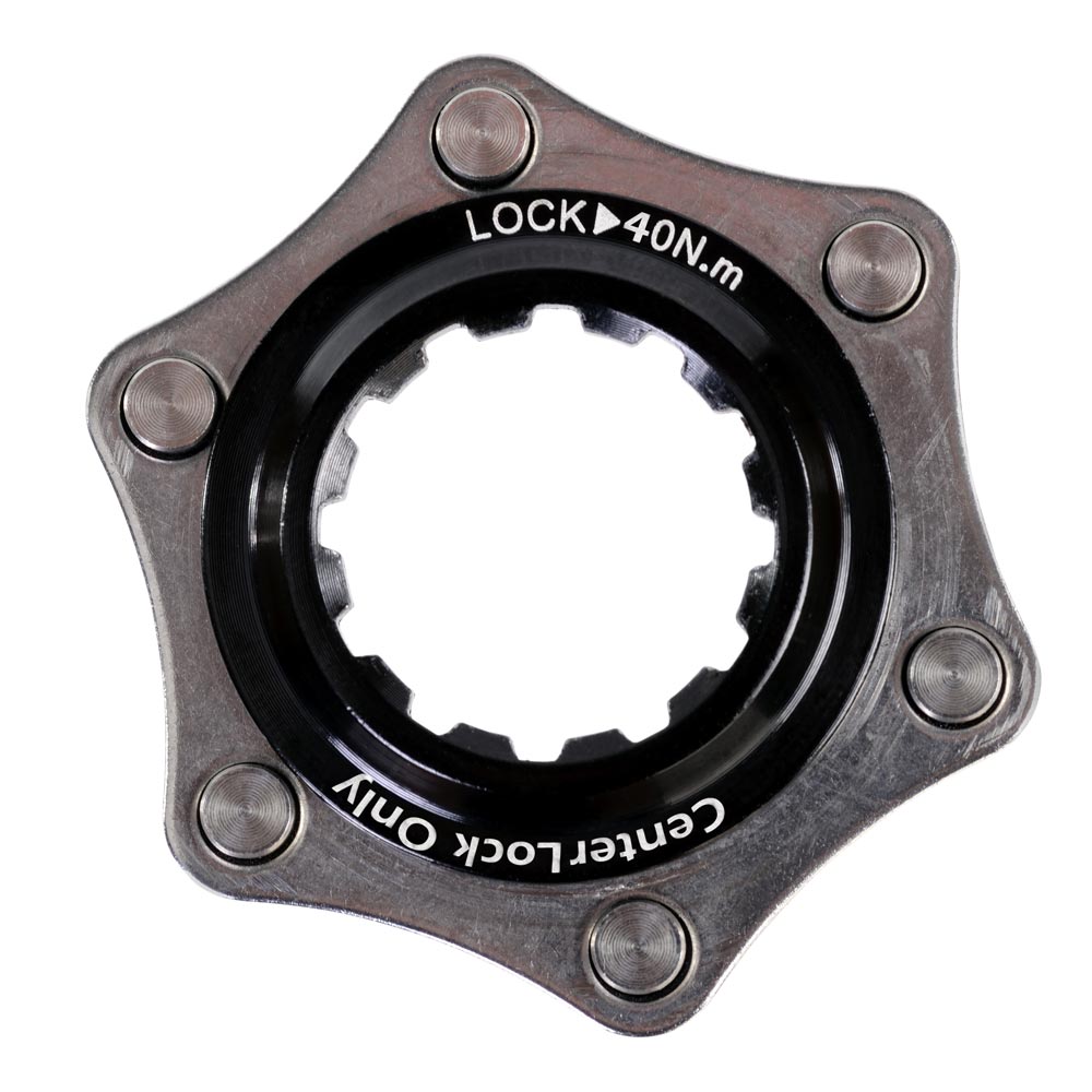Halo Centerlock Disc hubs to IS 6-Bolt Fitting Adaptor Black