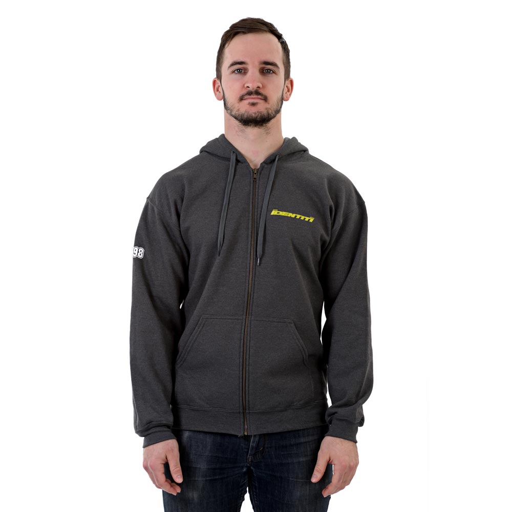 Identiti Zip Up Logo Hoodie Grey