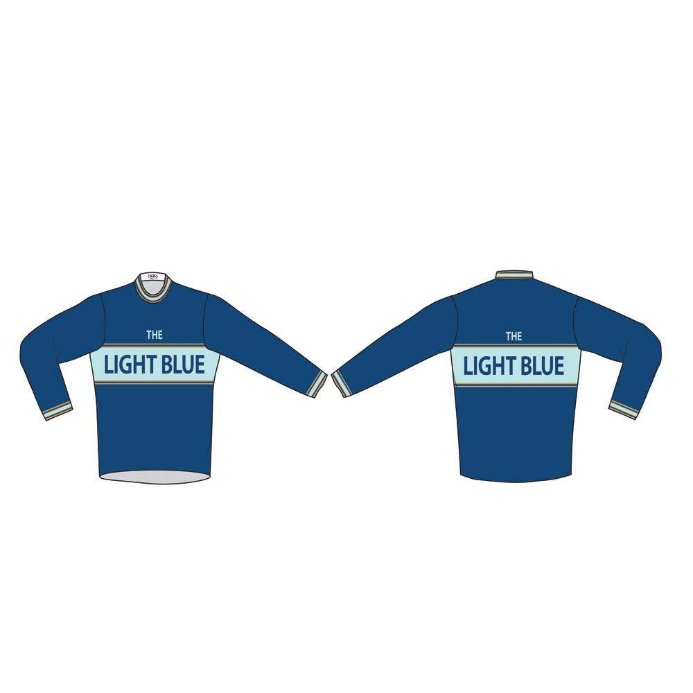 Light Blue Sport Classic Long Sleeve Merino Wool Jersey M Blue