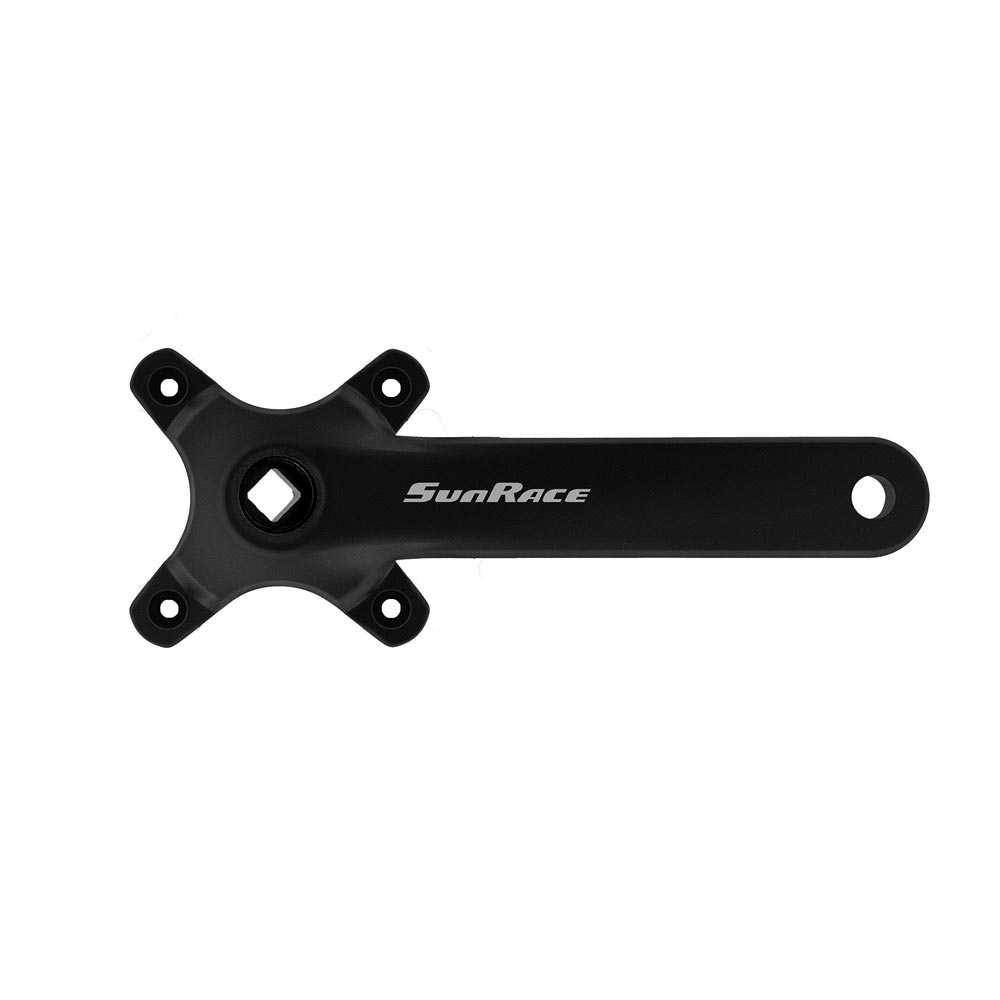 SunRace FCM800 Crank 96 BCD Single Chainring 175mm Arms Square Taper Black