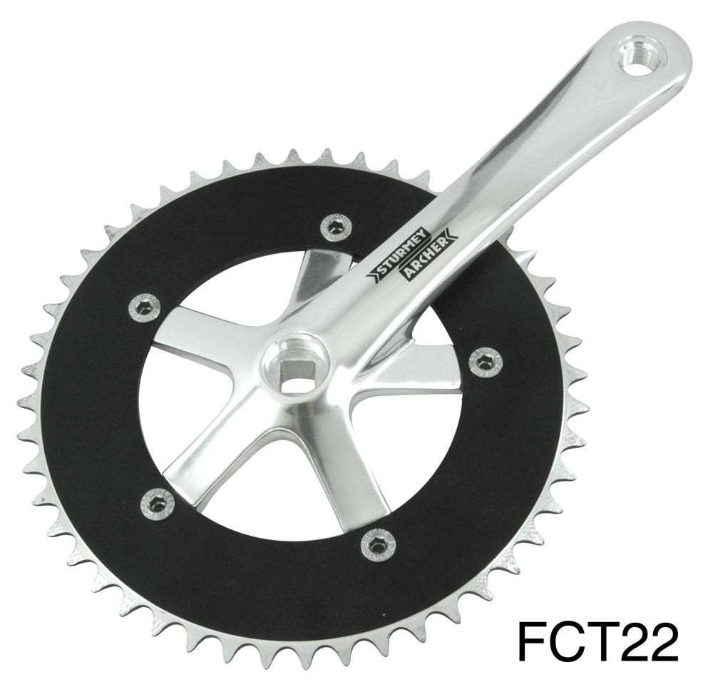 Sturmey Archer FCT22A Track Crank 165mm Silver / Black