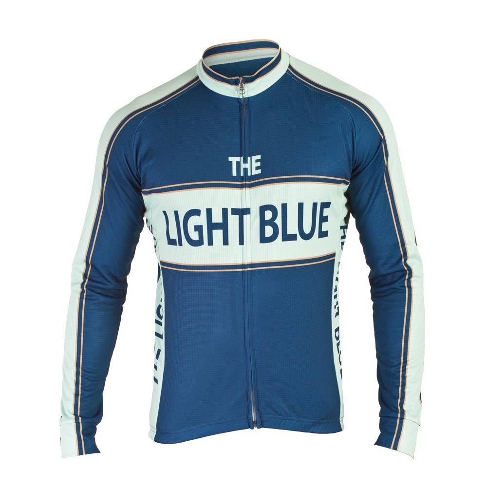 Cycle Jersey Light Blue Sport Classic Long Sleeve Blue