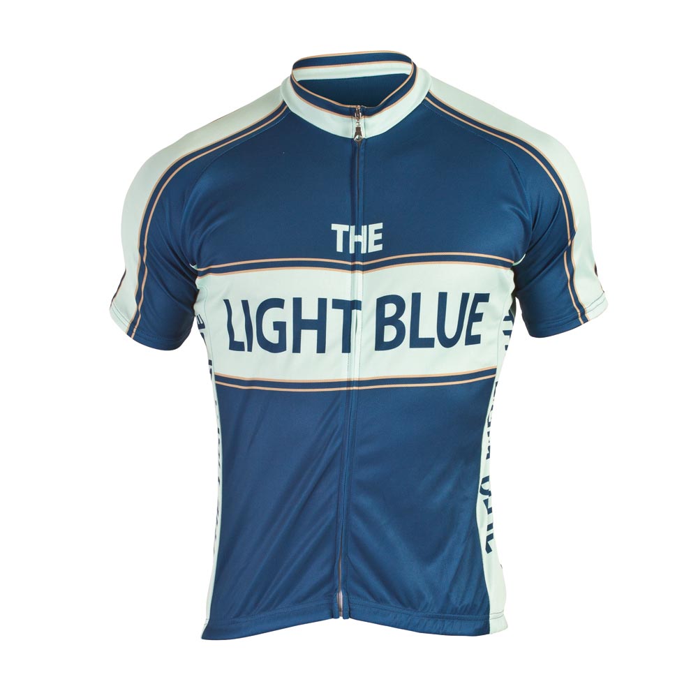 Cycle Jersey Light Blue Sport Classic Short Sleeve Blue