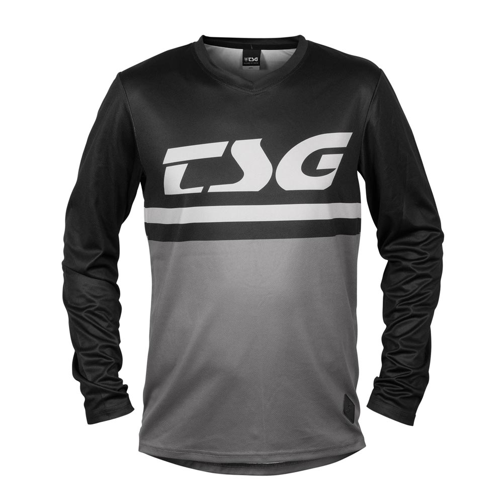 TSG Cycle MTB Jersey Long Sleeve Plain Top Black