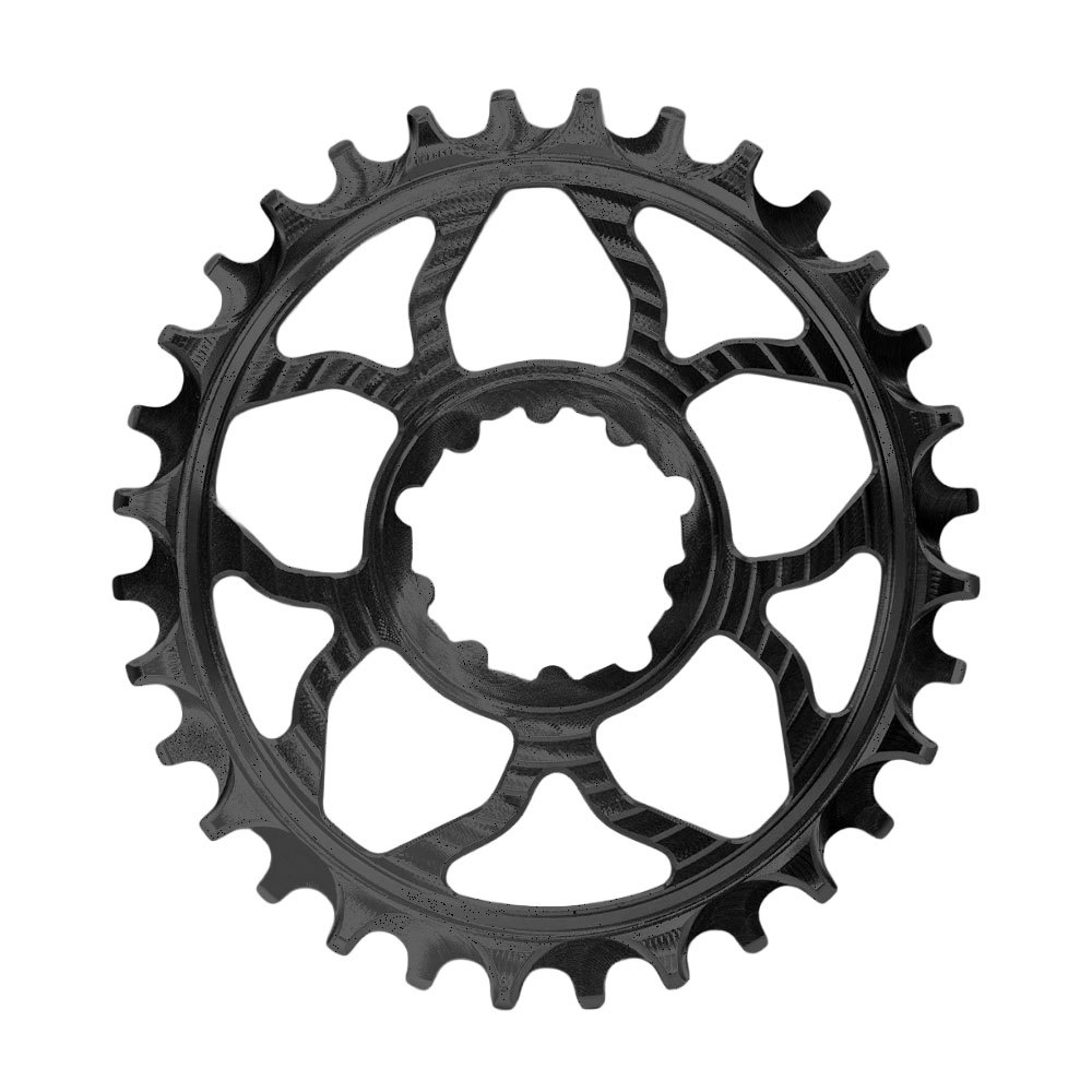 5Dev 3-Bolt Direct Mount Semi-Oval Chainring Black 32T