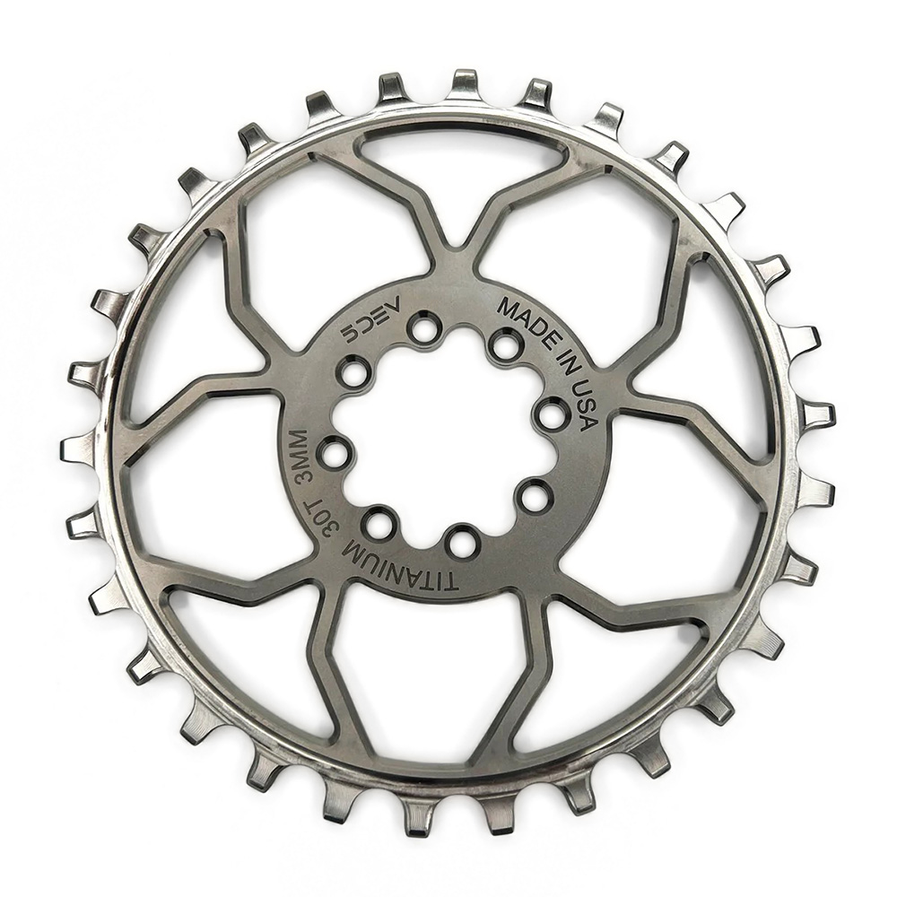 5Dev 8-Bolt Direct Mount Titanium Chainring Titanium 30T