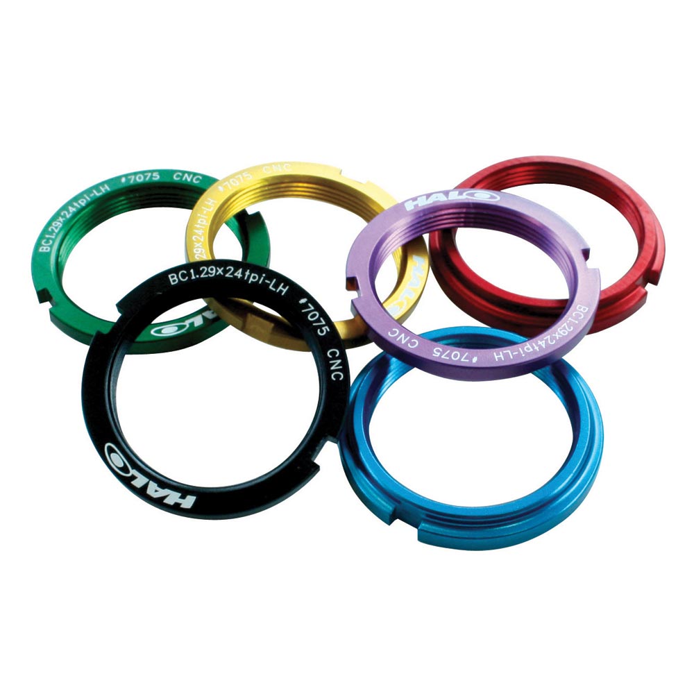 Halo Track Fixed Sprocket Lockring 7075 CNC Alloy 2 notch L/H 24Tpi