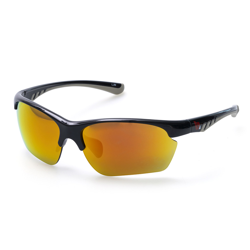 BZ Optics Black/Grey One Size LJM Orange Mirrored Glasses