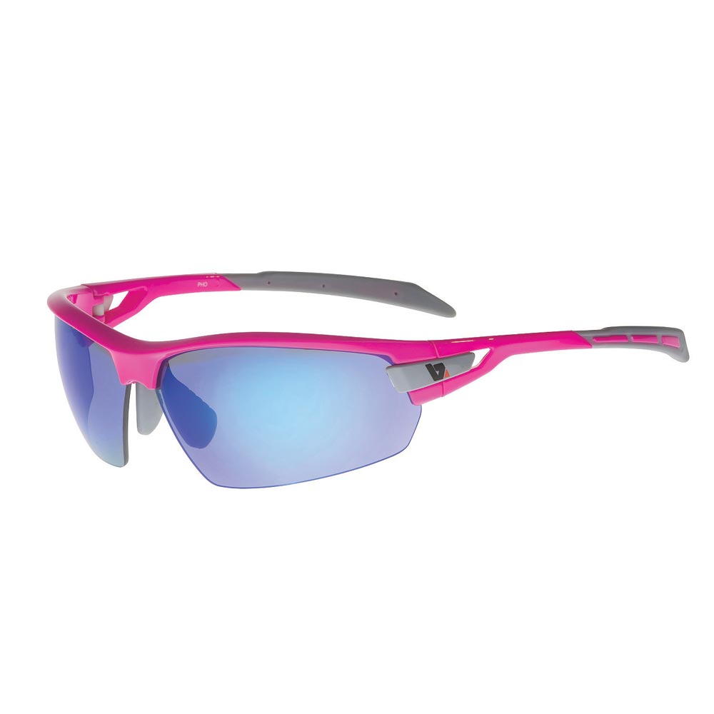 BZ Optics PHO Sunglasses Blue Mirror Lenses Pink Frame