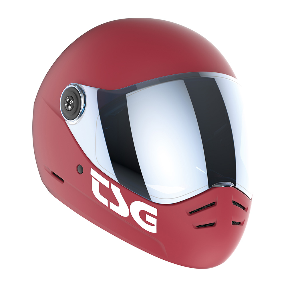 TSG Pass 2.0 Downhill Skateboard Helmet Satin Red
