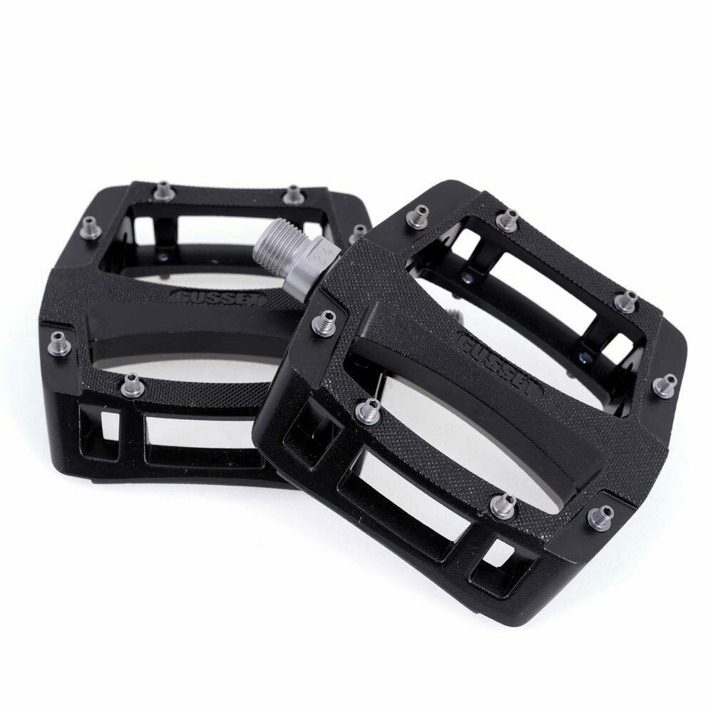 Gusset Slim Jim Sealed Bearing Aluminium Platform Pedals 9/16" Pair Black