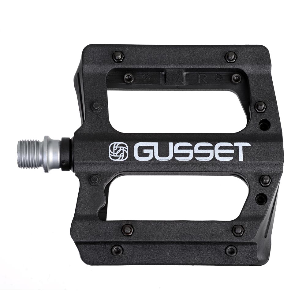 Gusset Merge Platform Pedals Sealed Bearing 9/16" Cro-Mo Axle Pair Black