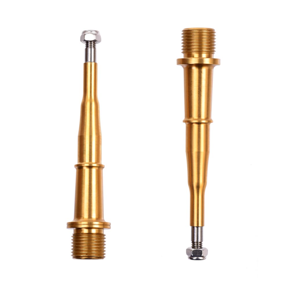 HT Components Pedal Axle Kit T-1 '17 Ti 9/16" Gold
