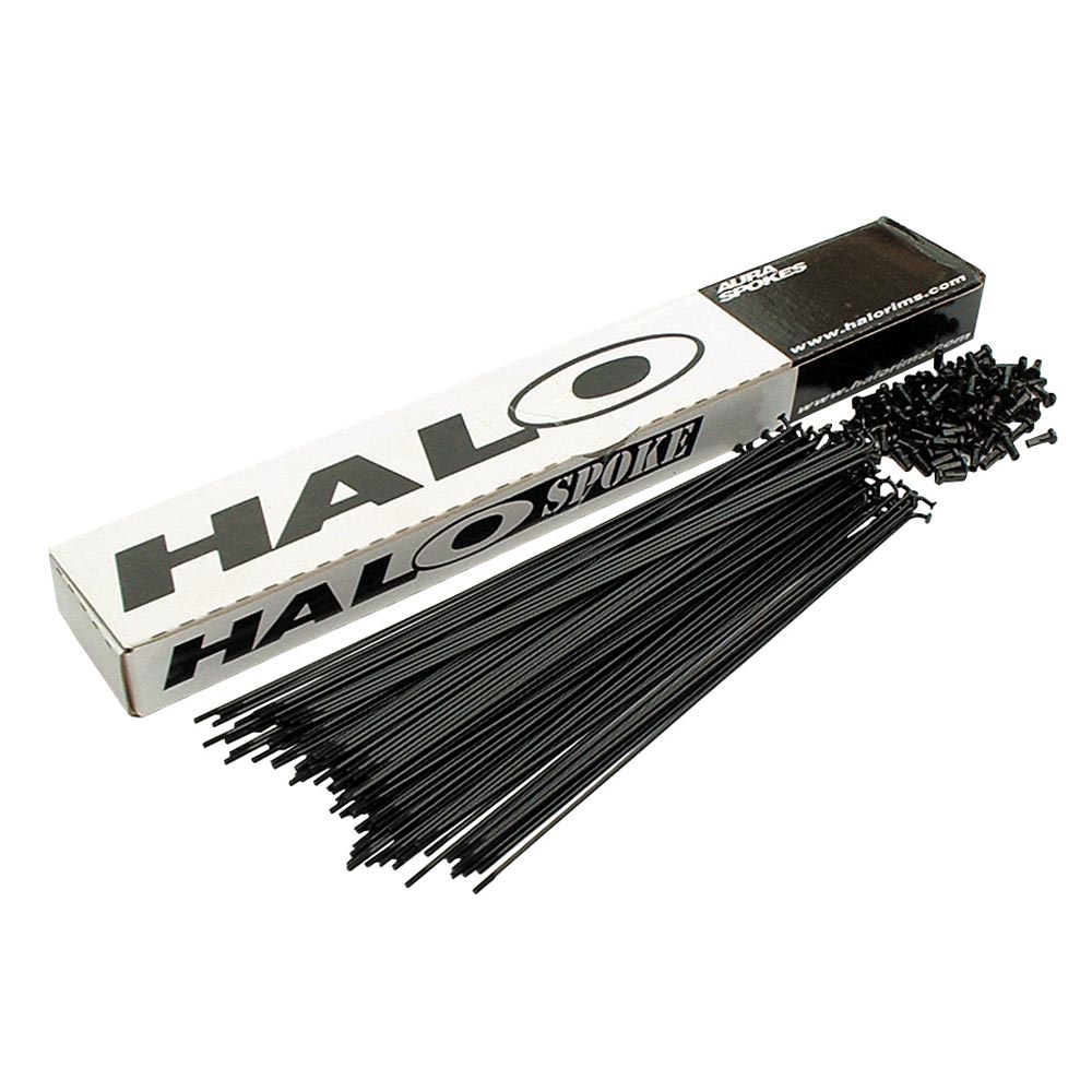Halo Black Double Butted Spokes Workshop Pack 233mm Black