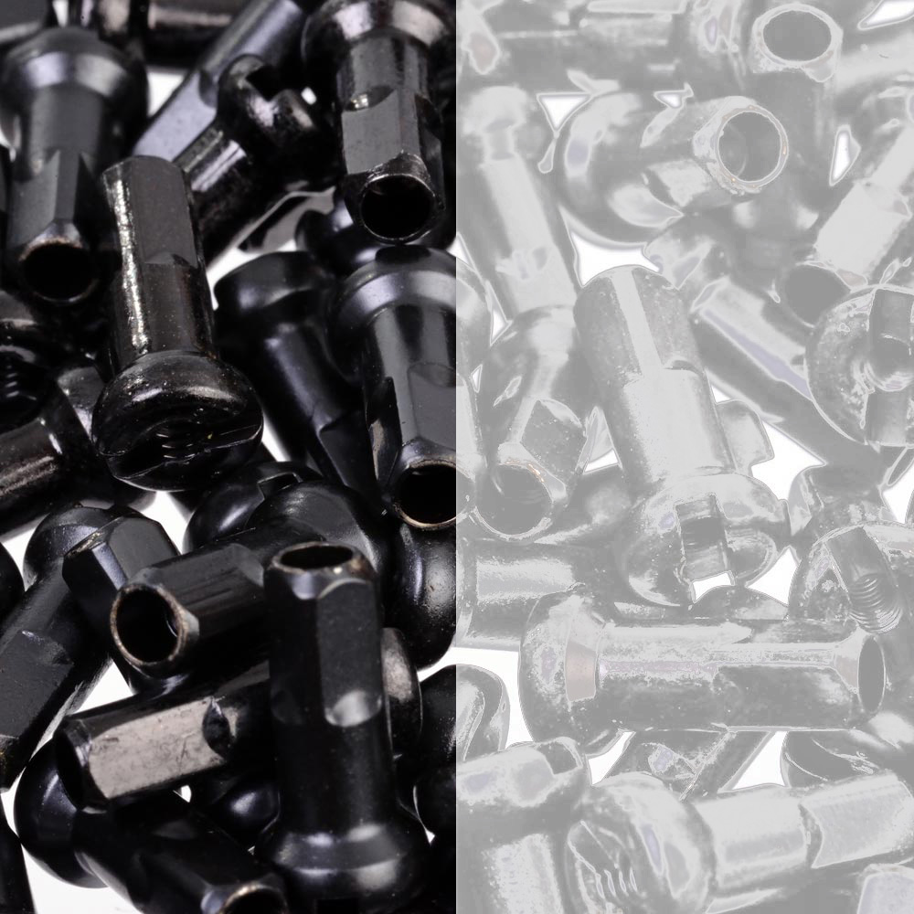 Halo 14g x 12mm Brass Spoke Nipples x100 Black Silver