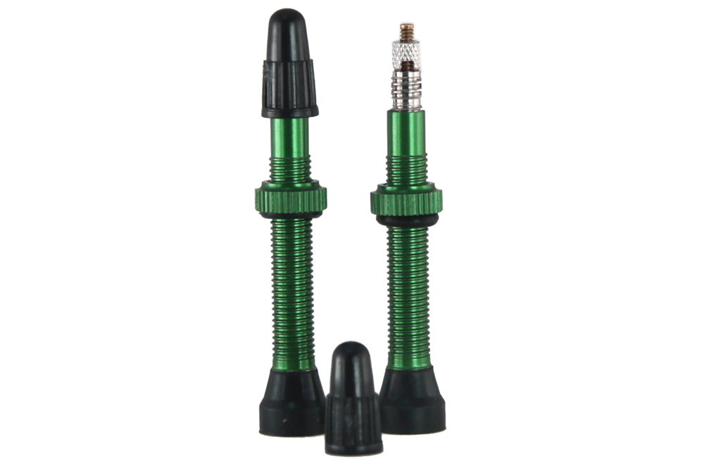 Slime Tubeless Alloy Valves 44mm Green Pair