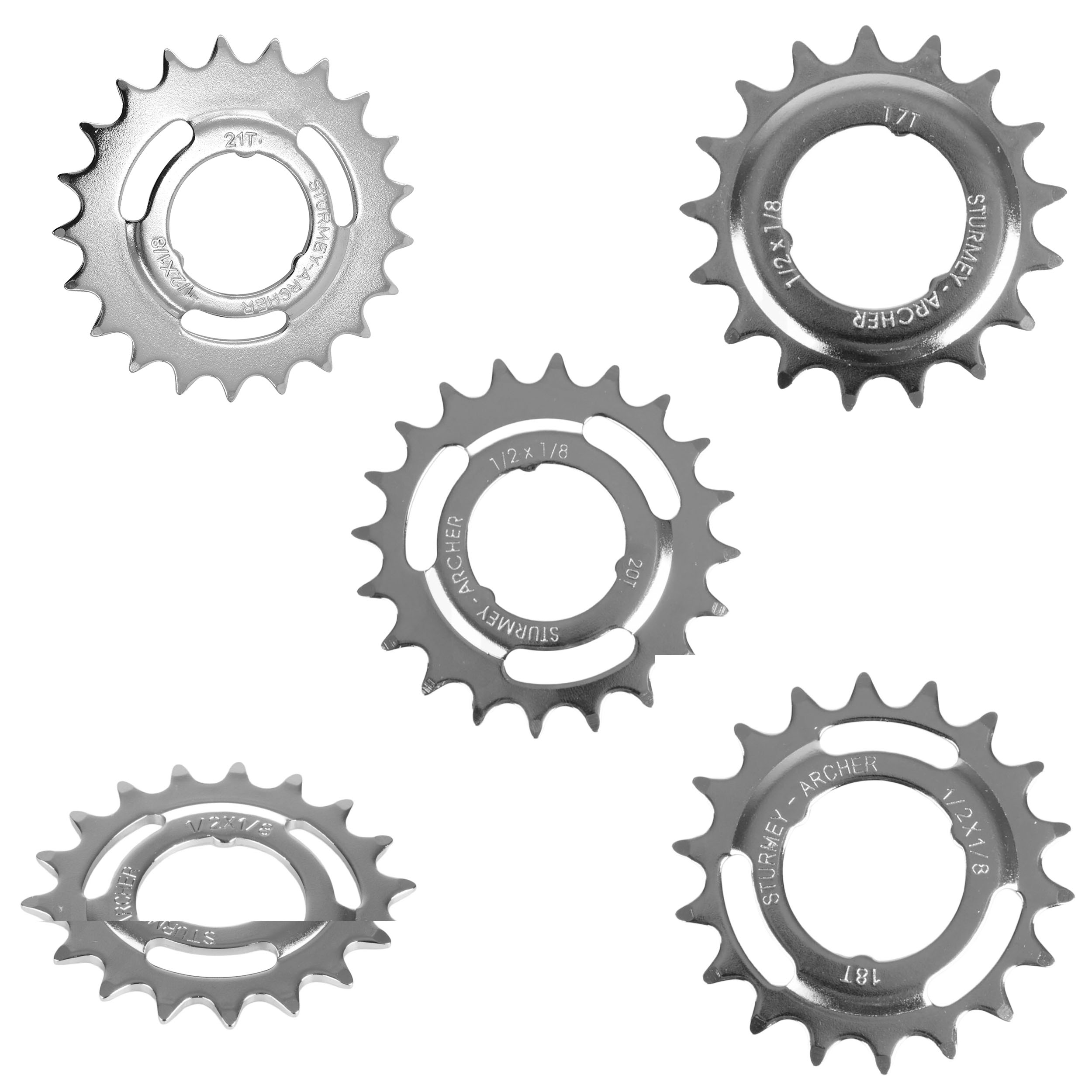 Sturmey Archer 3 Dog Drive Dished Sprocket 1/2x1/8" Chrome