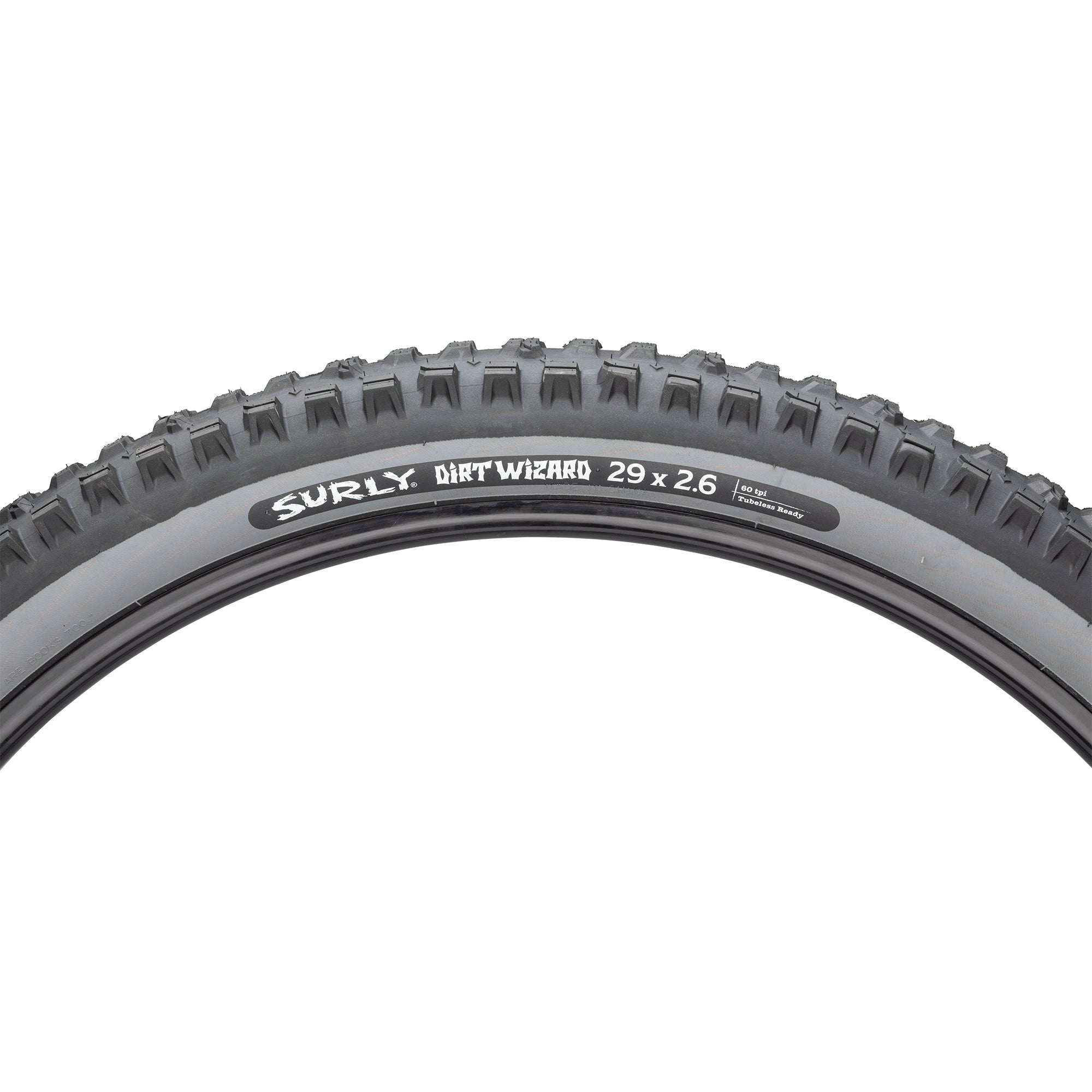 29+ Mountain Bike Tyre Surly Dirt Wizard 29 x 2.6" 60 Tpi Tubeless-Ready Folding Black/Grey
