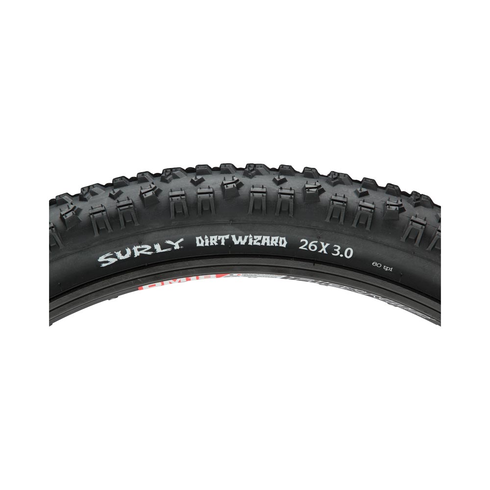 26+ Mountain Bike Tyre Surly Dirt Wizard 26 x 3.0" Tubeless-Ready Folding Black