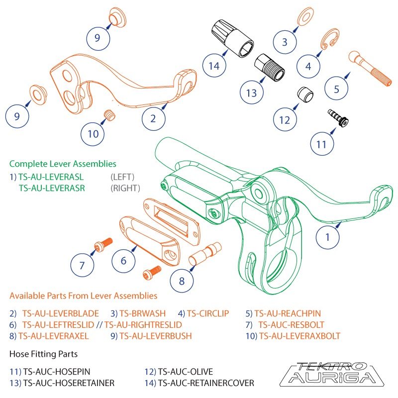 TEKTRO SPARES Auriga/Gemini Replacement Brake Lever Blade Black